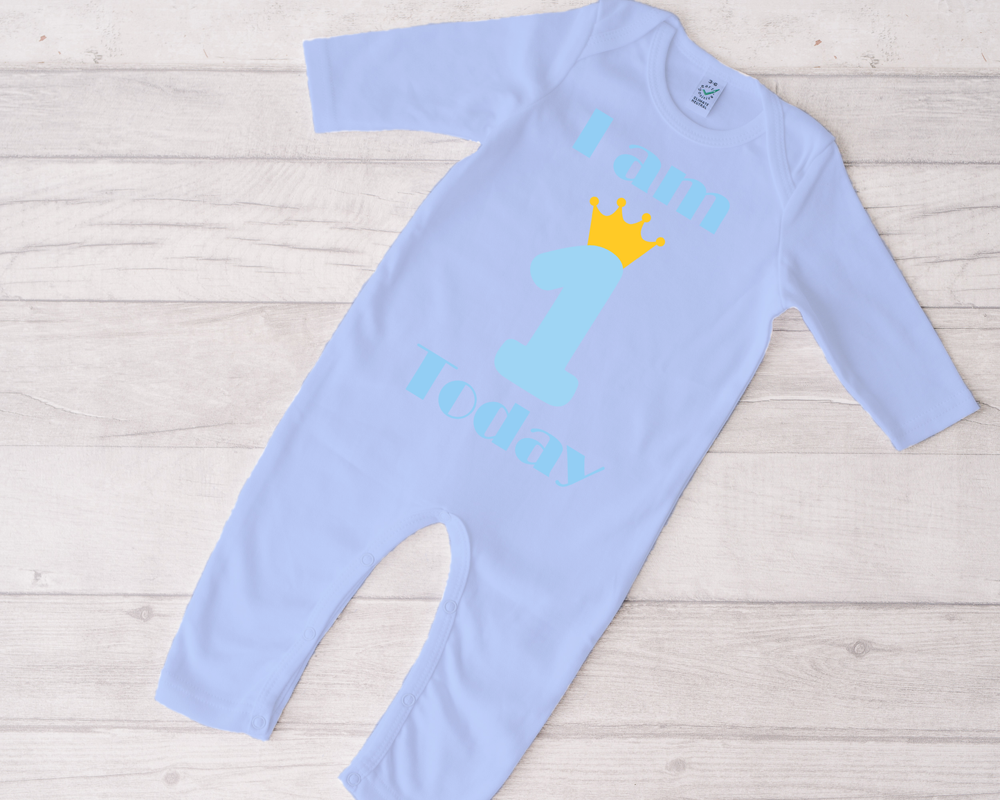 I am 1 Today Boys Sleepsuit
