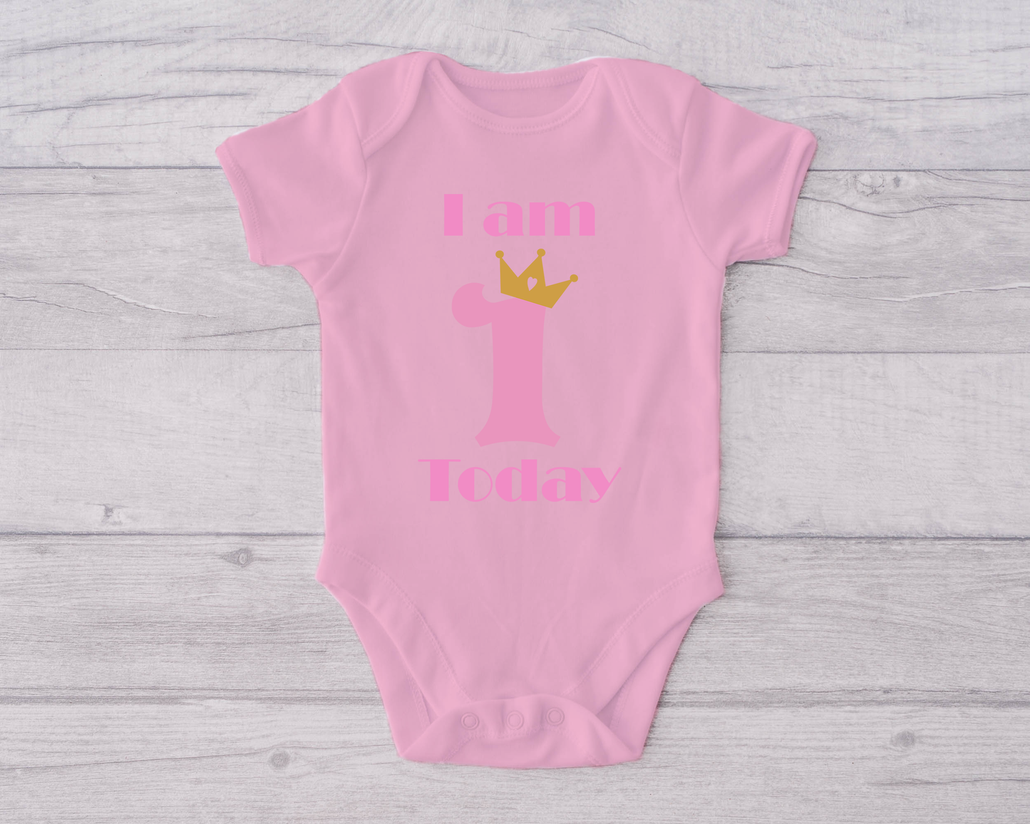 I am 1 Today Girls Babygrow