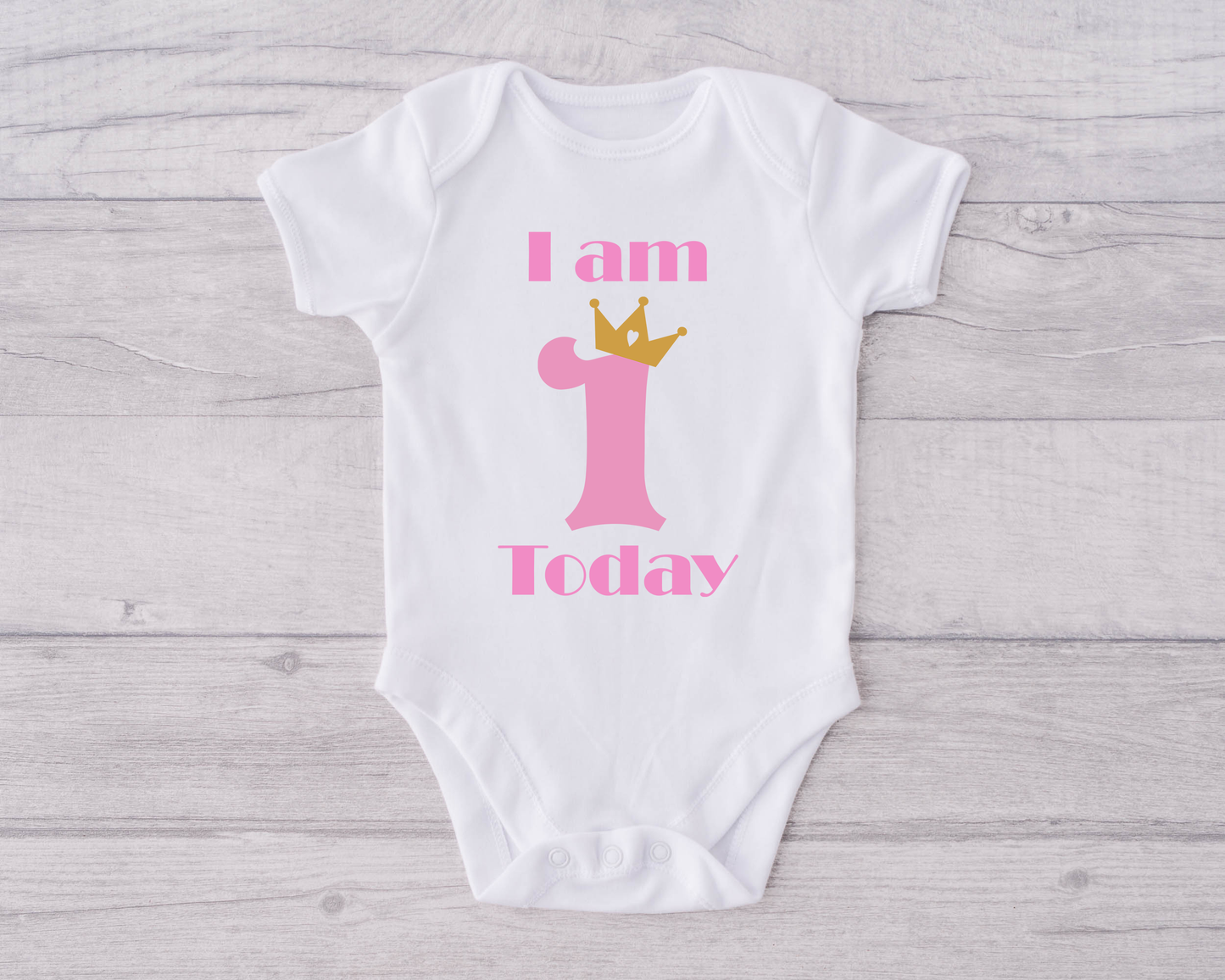 I am 1 Today Girls Babygrow