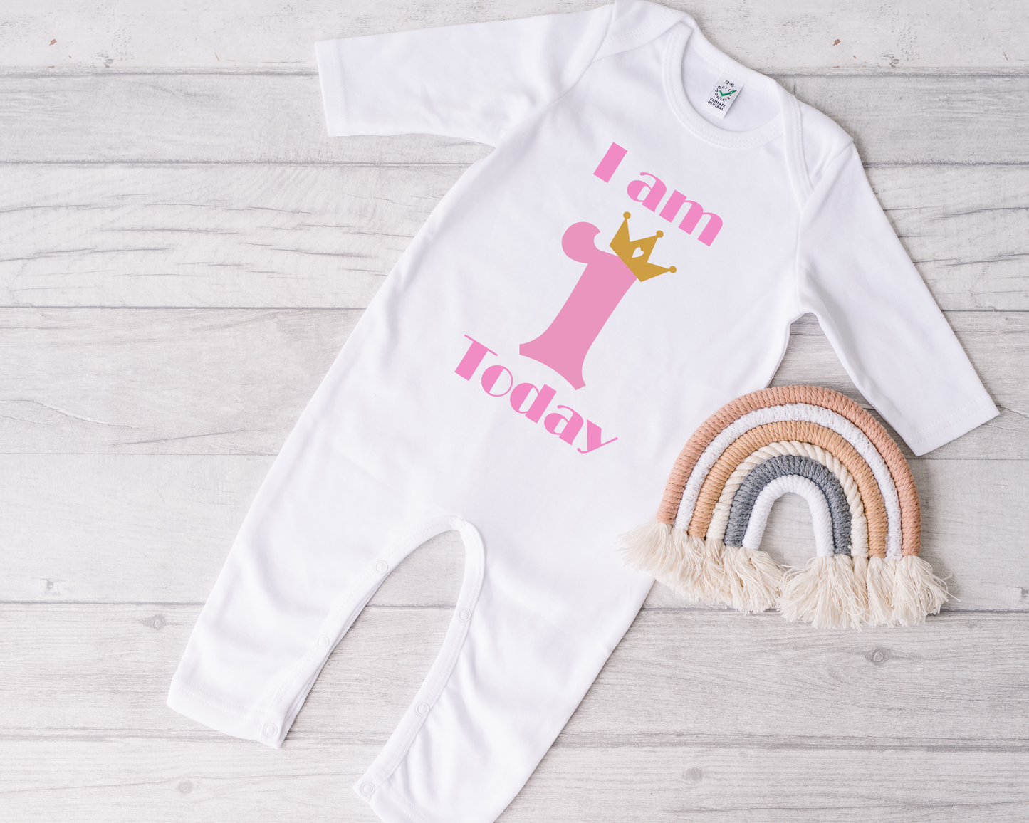I am 1 Today Girls Sleepsuit