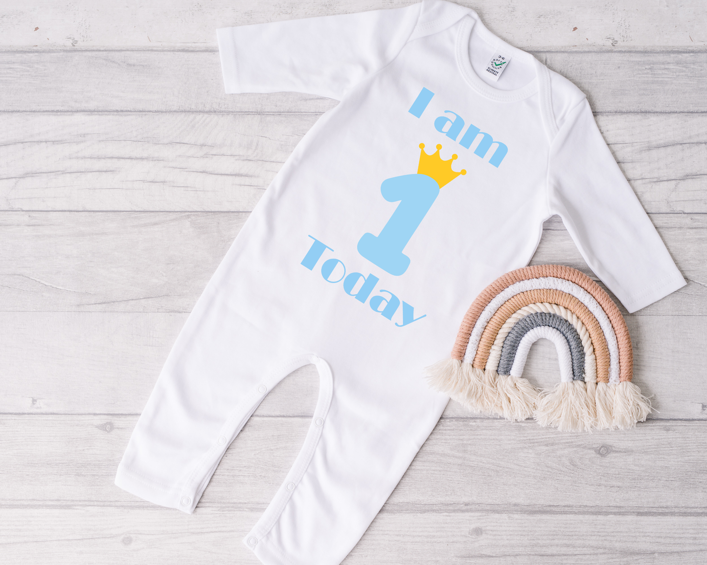 I am 1 Today Boys Sleepsuit