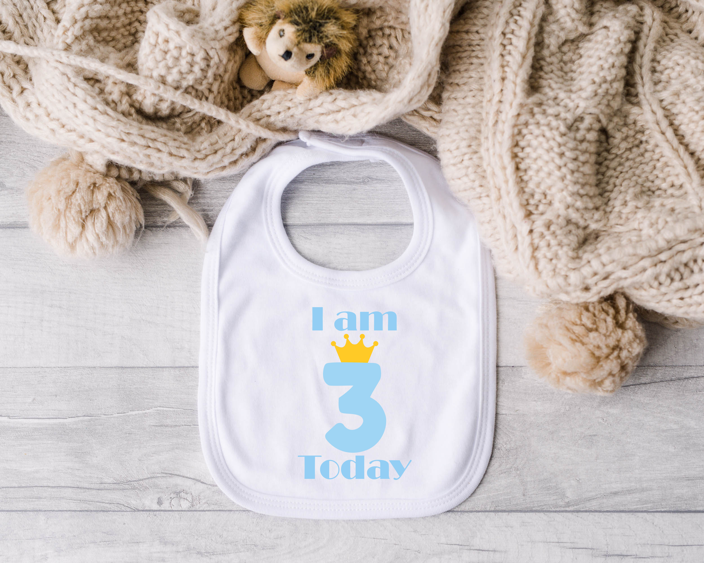 I am 3 Today Bib