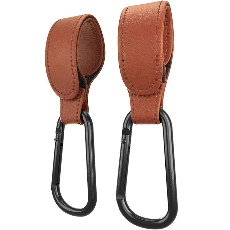 Leather Pram Accessory Hooks, Individual or pack of 2