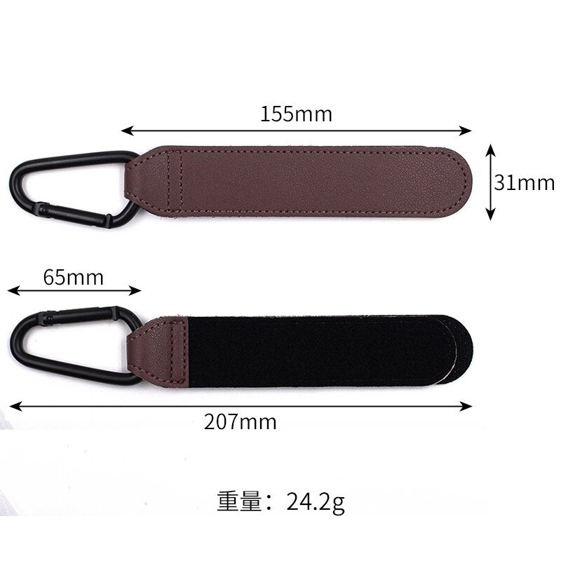 Leather Pram Accessory Hooks, Individual or pack of 2