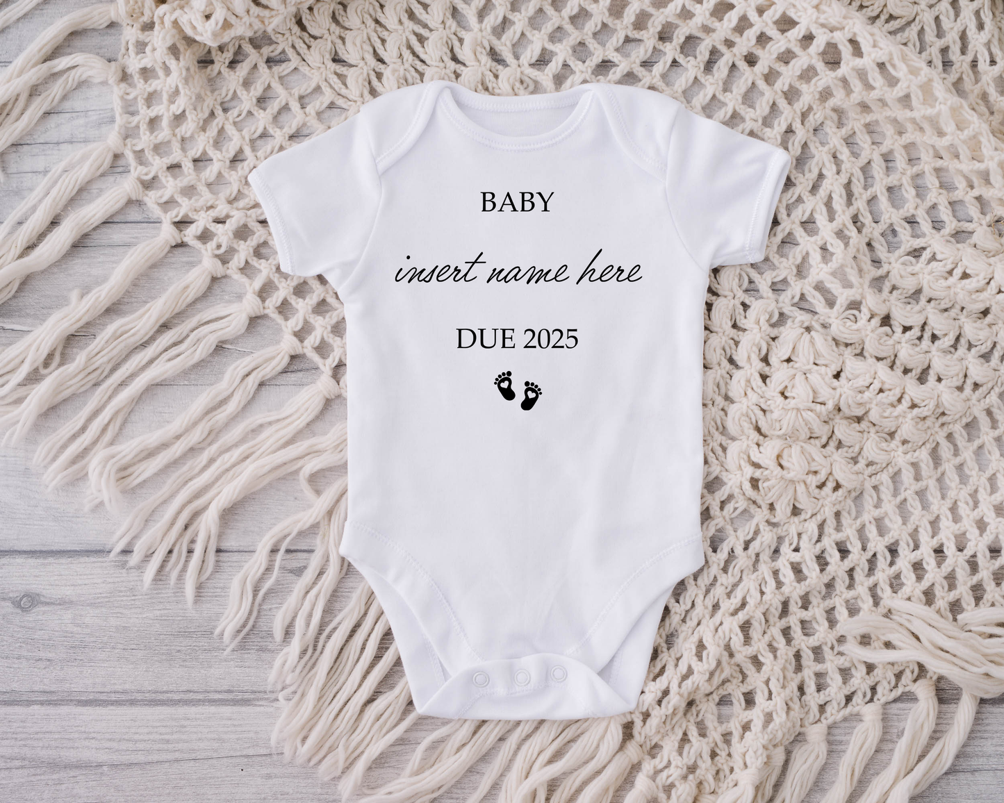 Personalised New Arrival Babygrow (Baby feet)