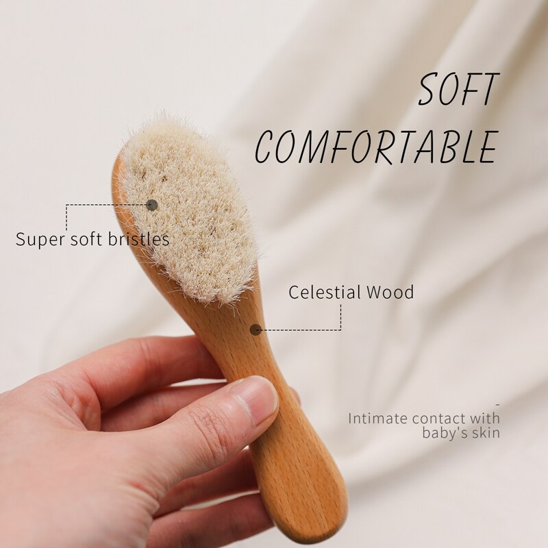 Personalised Natural Wooden Baby Brush Set