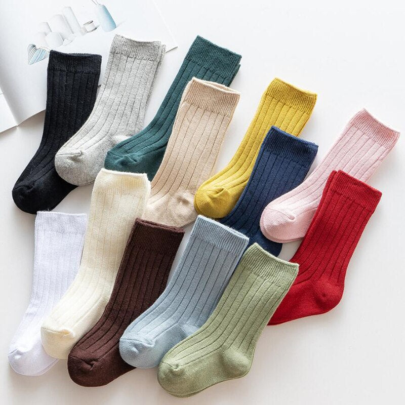 Boys And Girls Cotton Knee High Socks