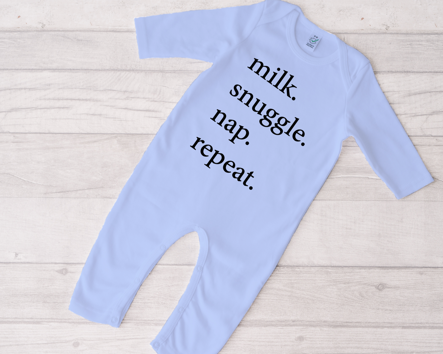 Milk Snuggle Nap Repeat Sleepsuit