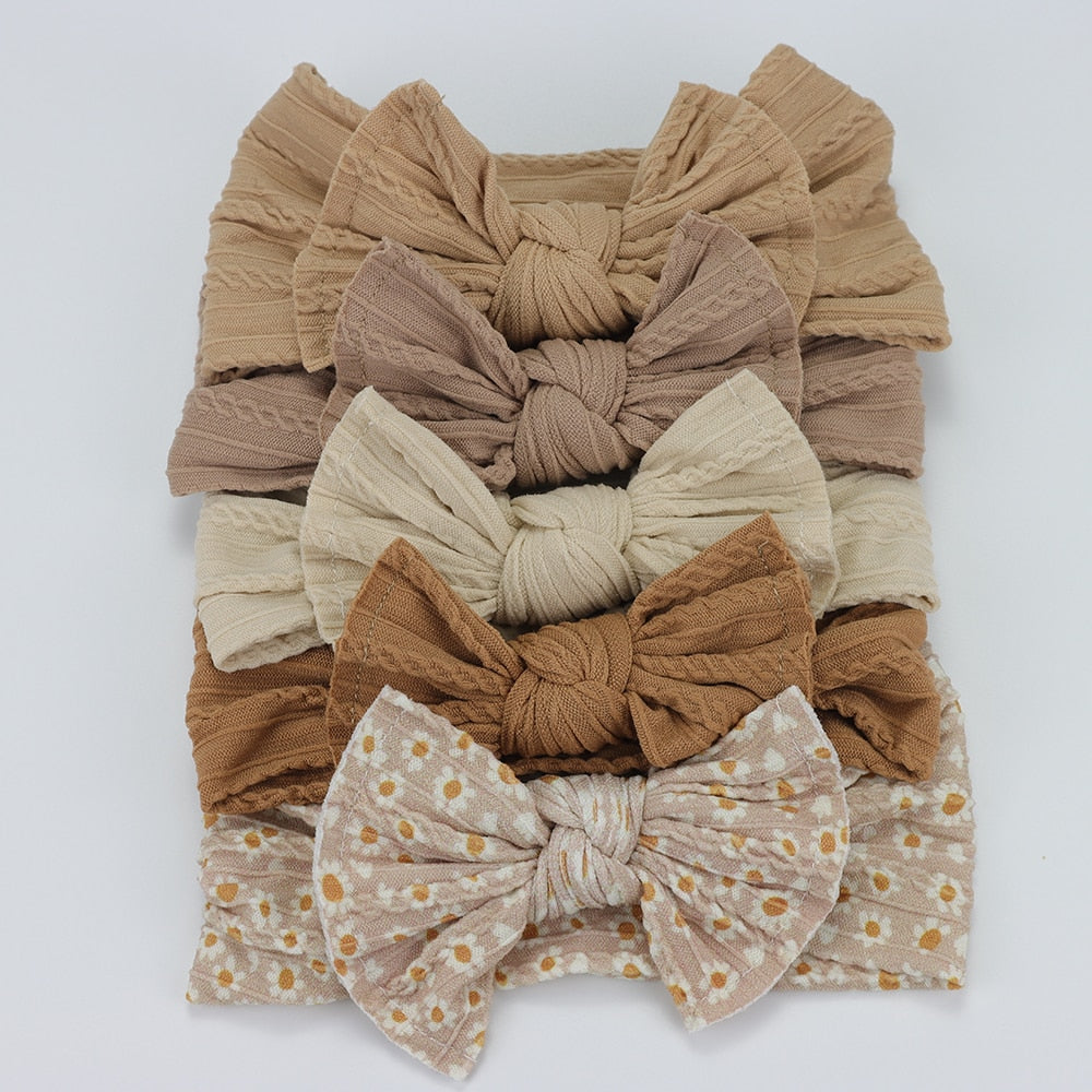 5 Pack Knitted Bow Headbands