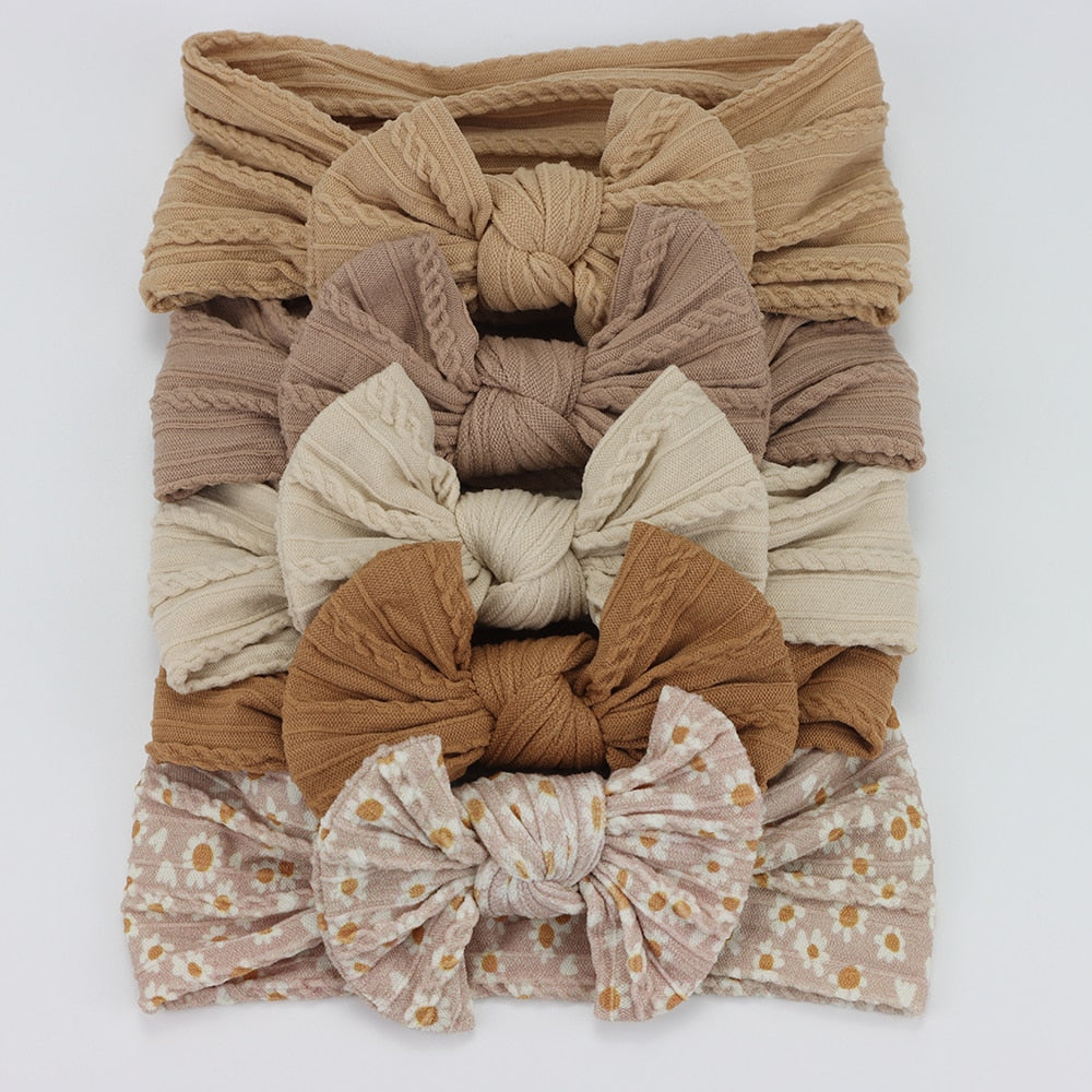 5 Pack Knitted Bow Headbands