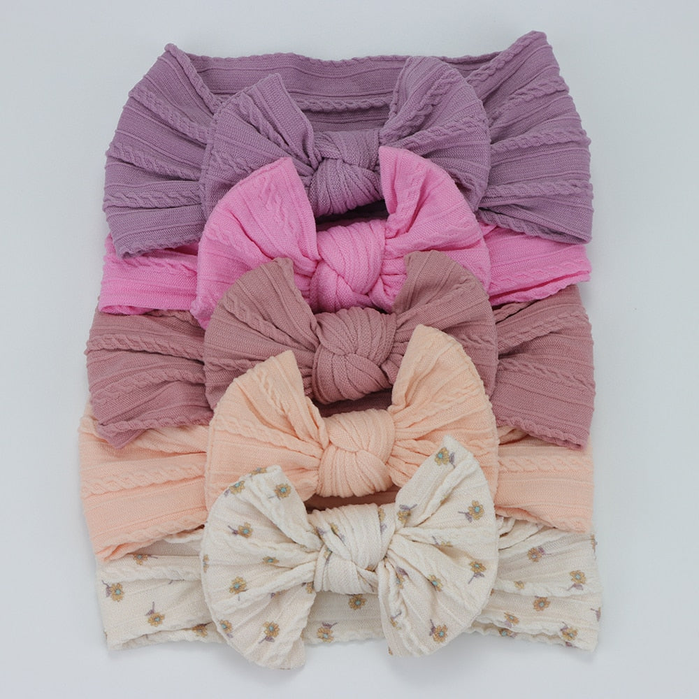 5 Pack Knitted Bow Headbands