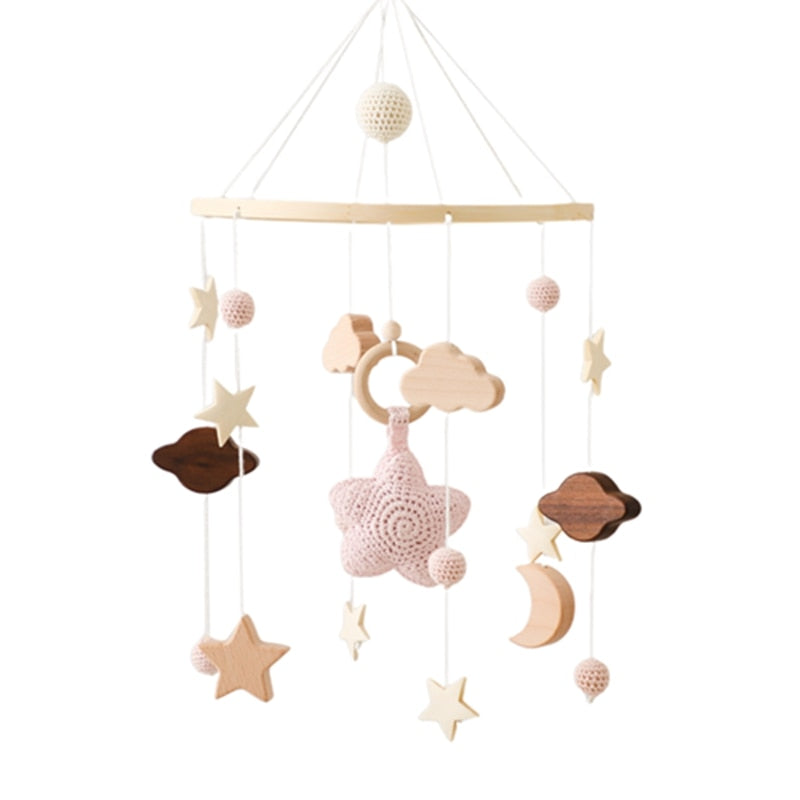 Newborn Wood Bell Mobile Musical Carousel