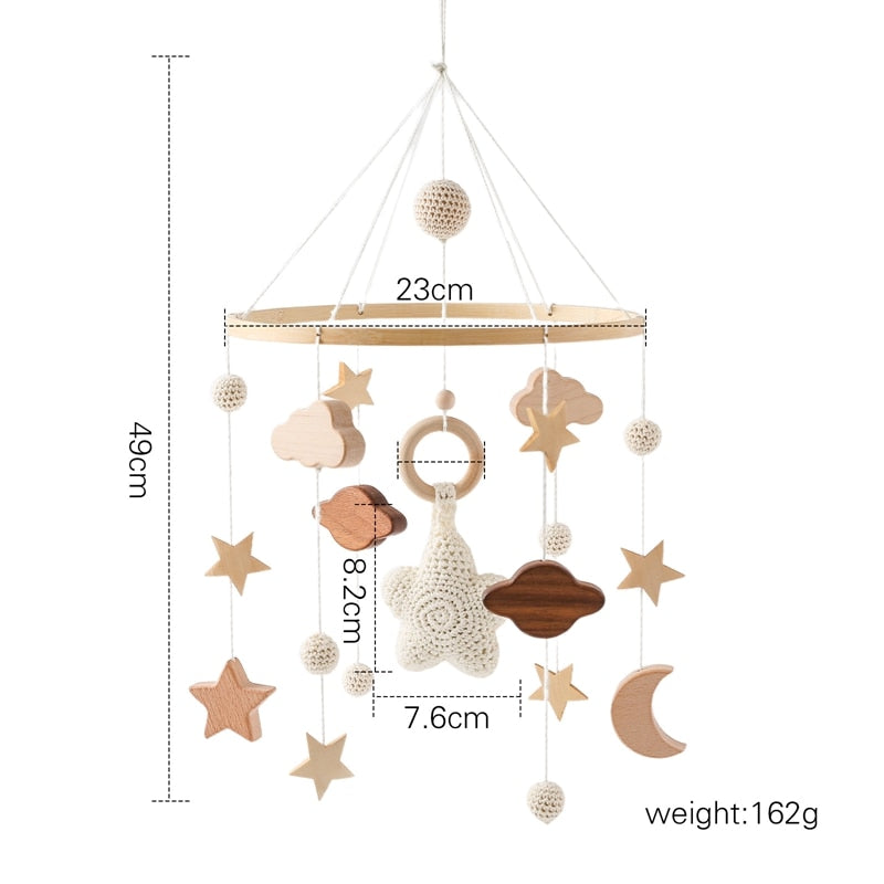 Newborn Wood Bell Mobile Musical Carousel