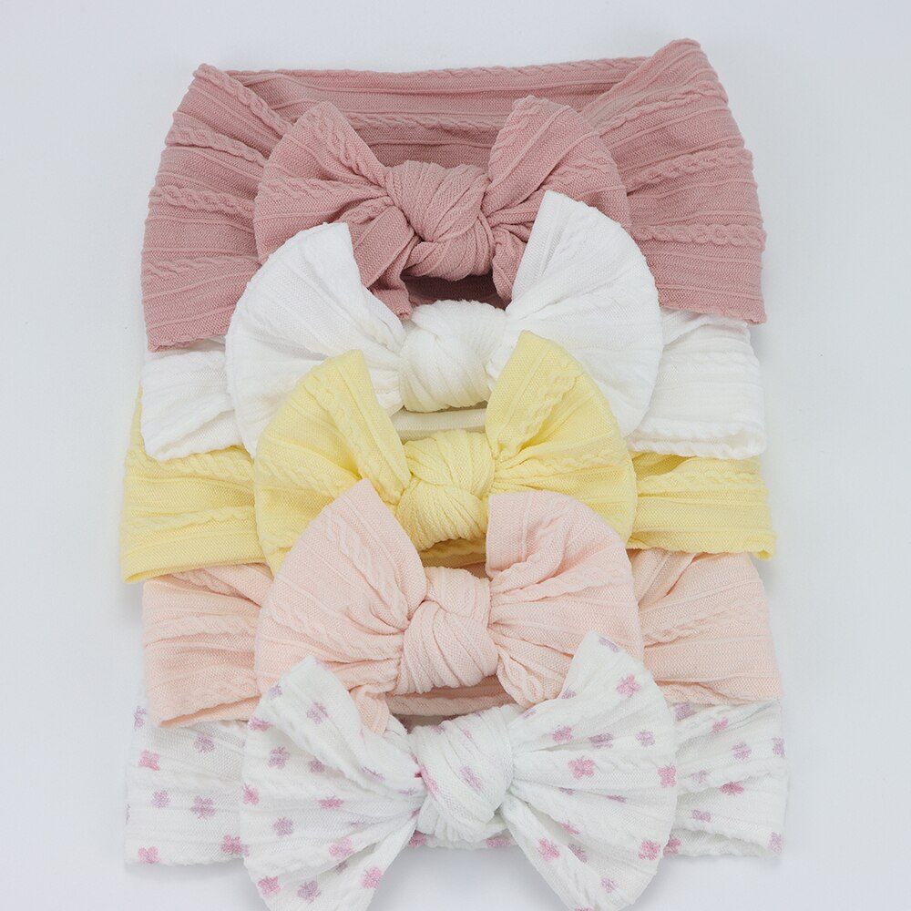 5 Pack Knitted Bow Headbands