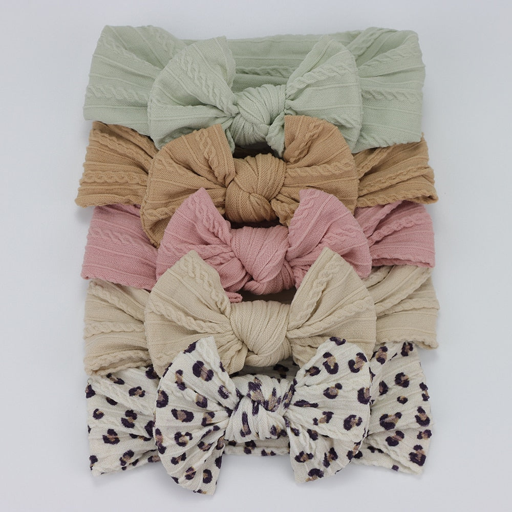 5 Pack Knitted Bow Headbands