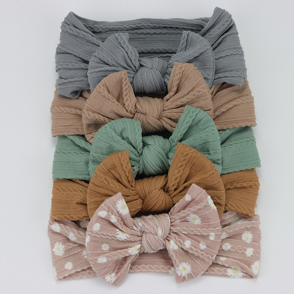 5 Pack Knitted Bow Headbands