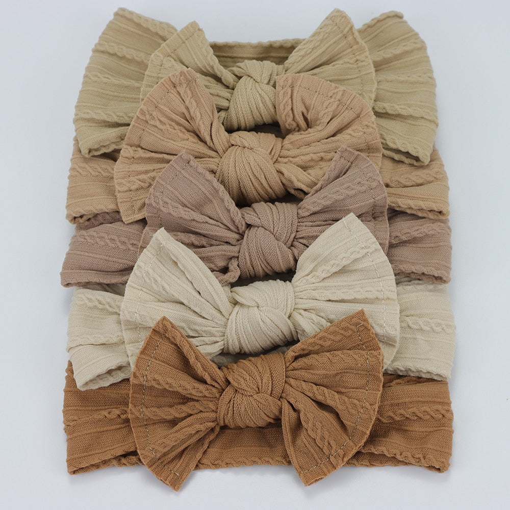 5 Pack Knitted Bow Headbands