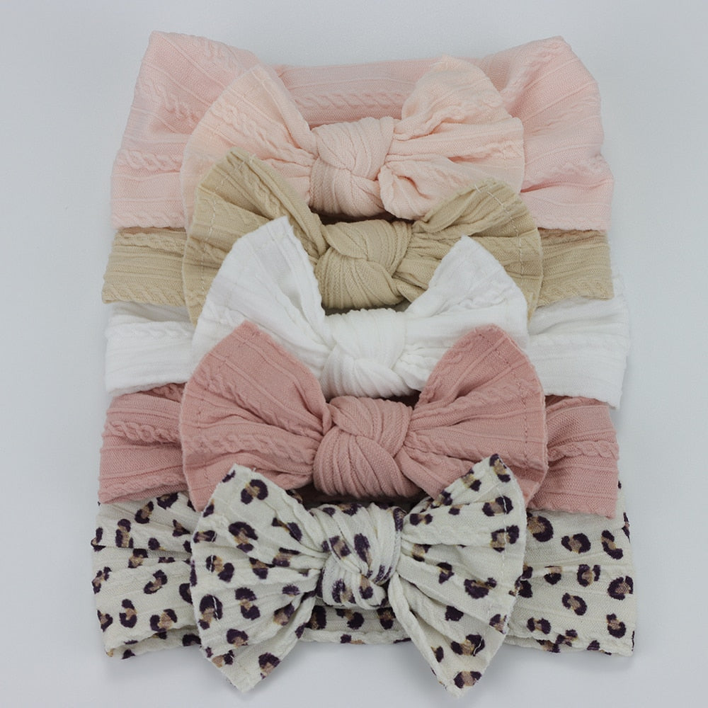 5 Pack Knitted Bow Headbands