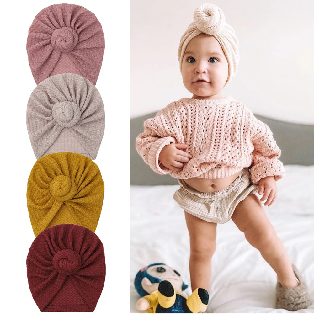 Crochet Knit Baby Turban Beanie