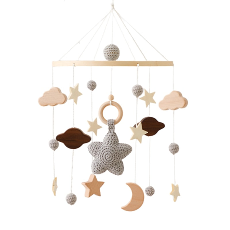 Newborn Wood Bell Mobile Musical Carousel