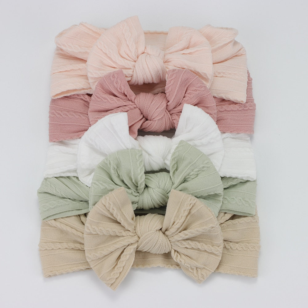5 Pack Knitted Bow Headbands