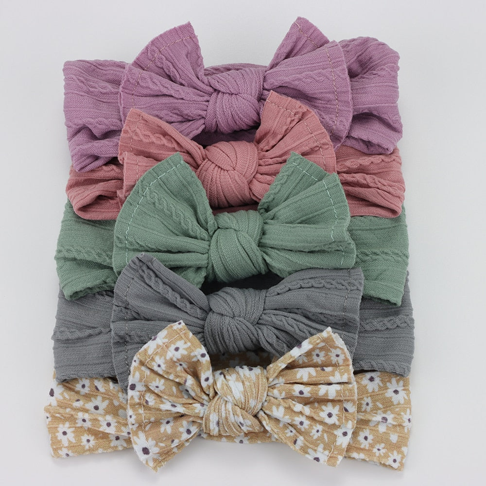 5 Pack Knitted Bow Headbands