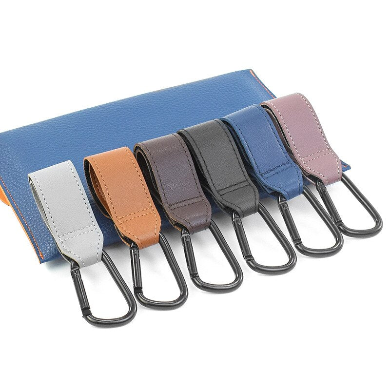 Leather Pram Accessory Hooks, Individual or pack of 2
