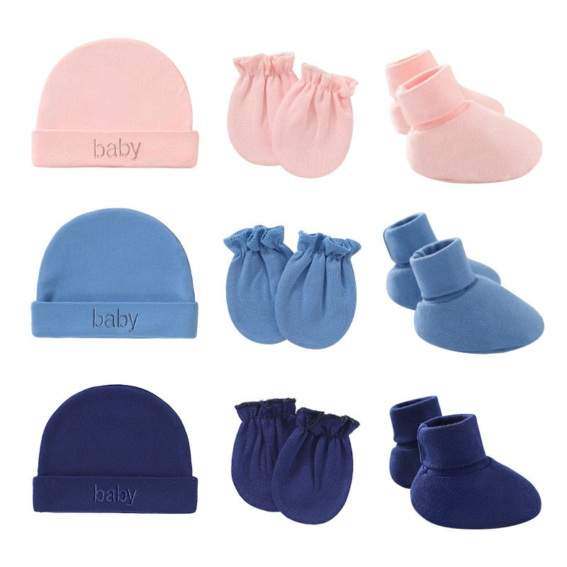 Winter Baby Hat Gloves Socks Set