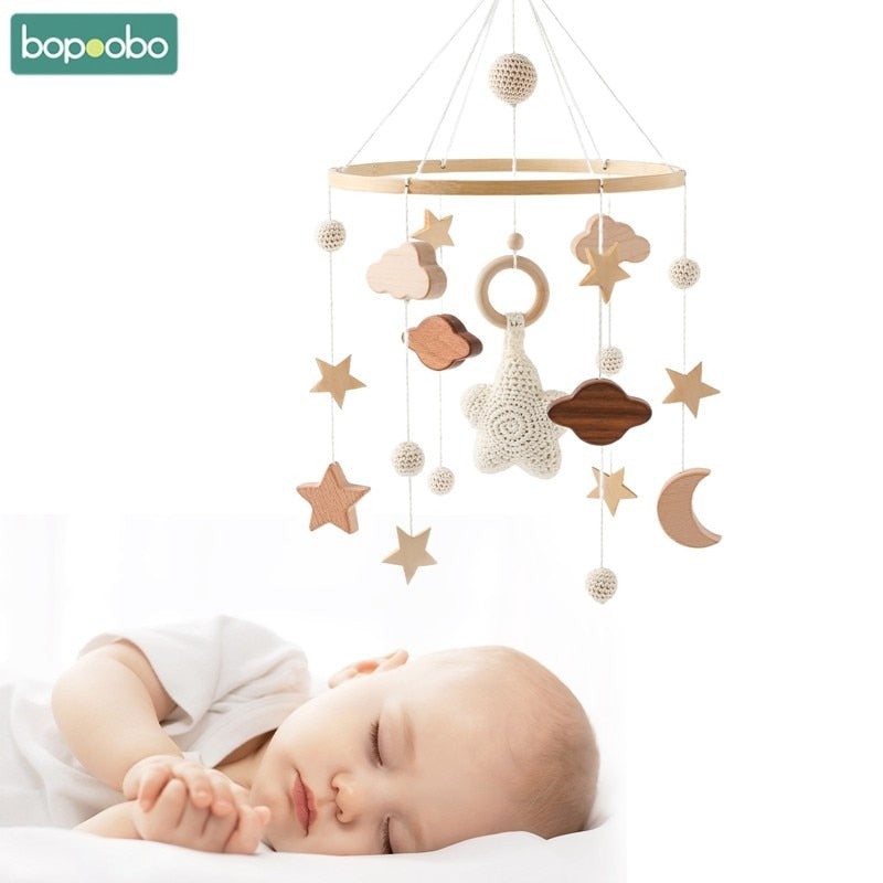 Newborn Wood Bell Mobile Musical Carousel