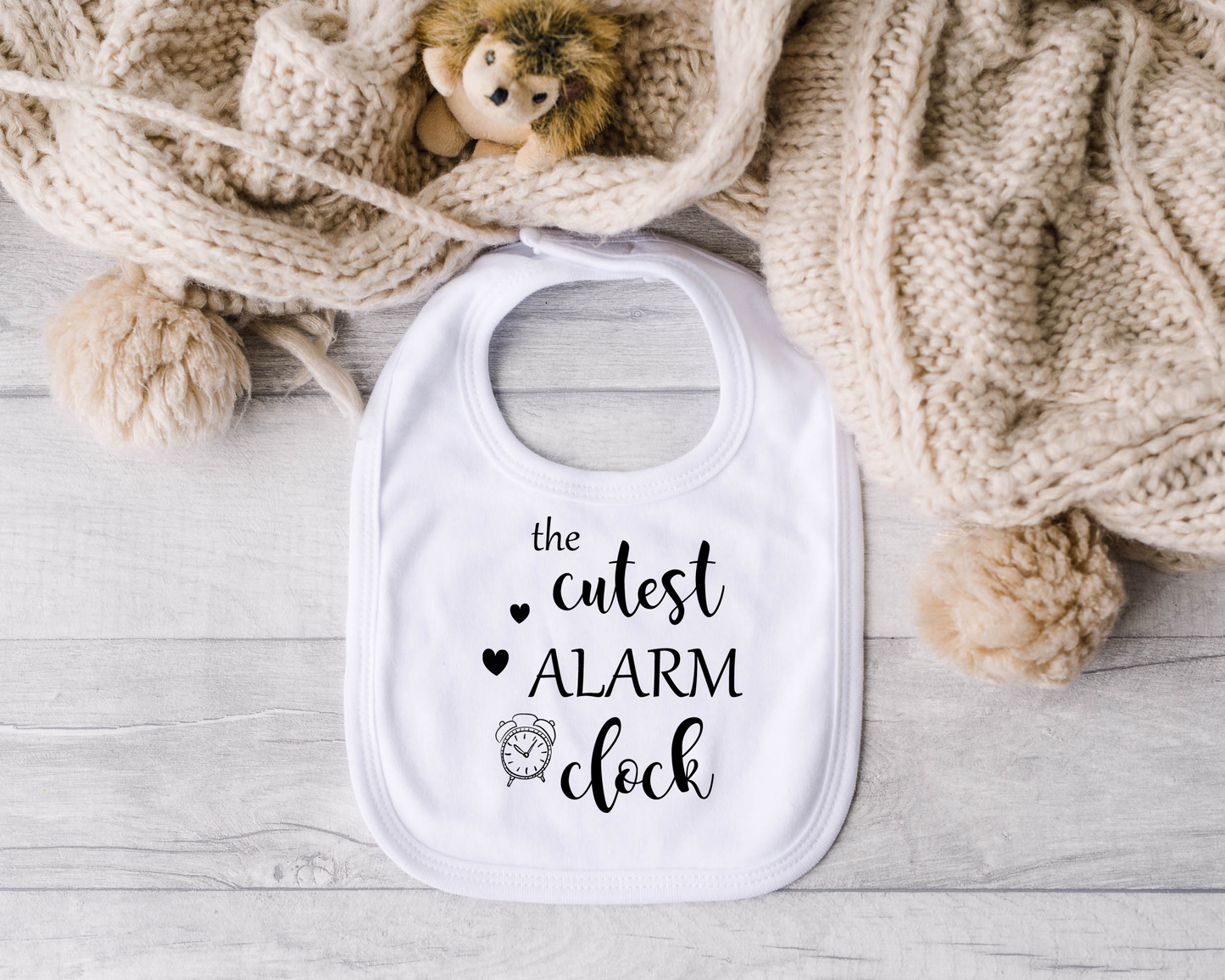 The Cutest Alarm Clock Bib