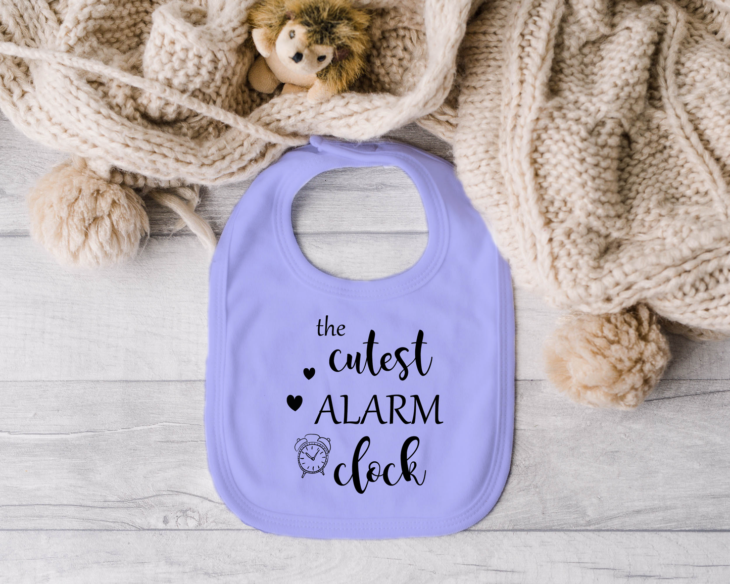 The Cutest Alarm Clock Bib