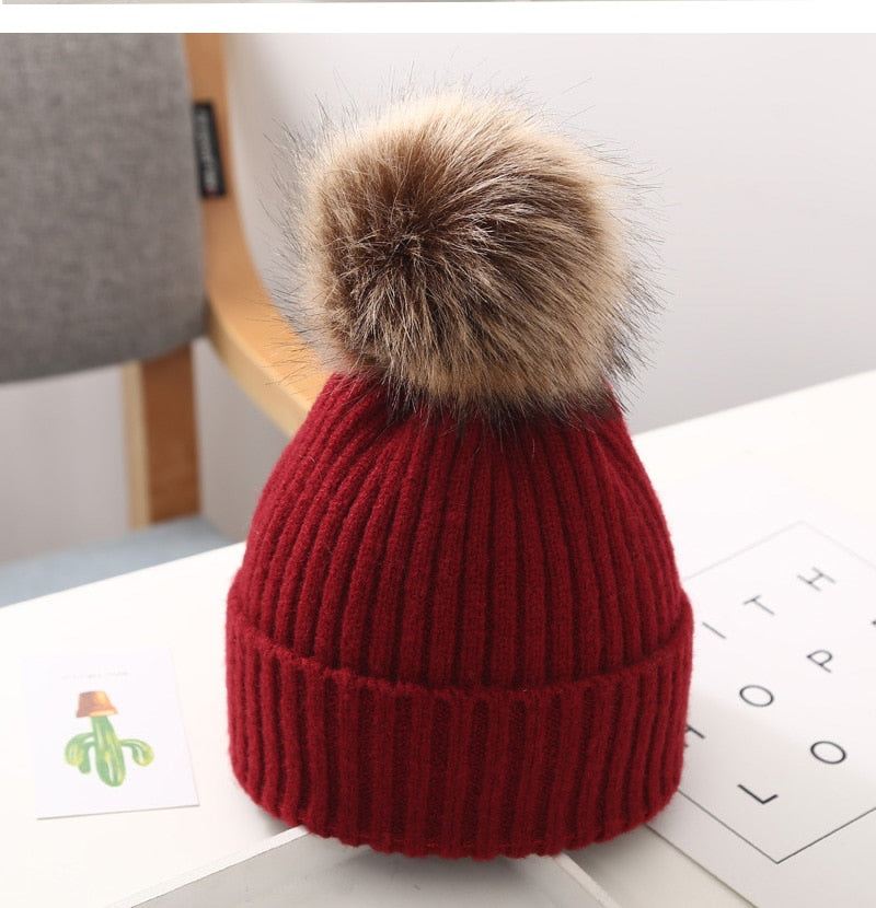 Winter Kids Knitted Beanie Hat