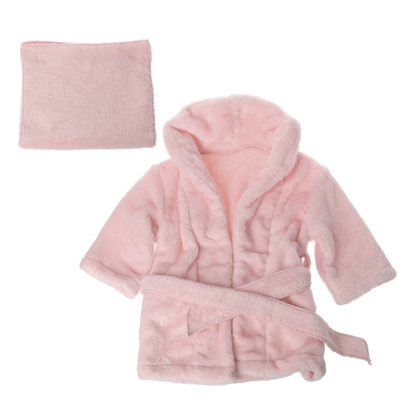 Baby Hooded Bathrobe  & Towel Set