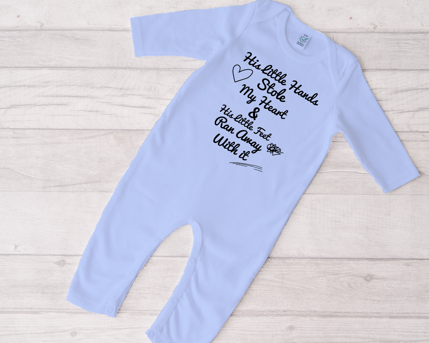 His Little Hands Stole My Heart & His Little Feet Ran Away With It Sleepsuit