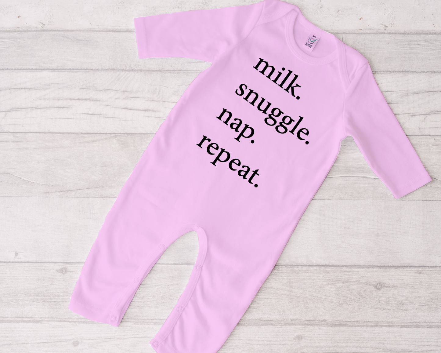 Milk Snuggle Nap Repeat Sleepsuit