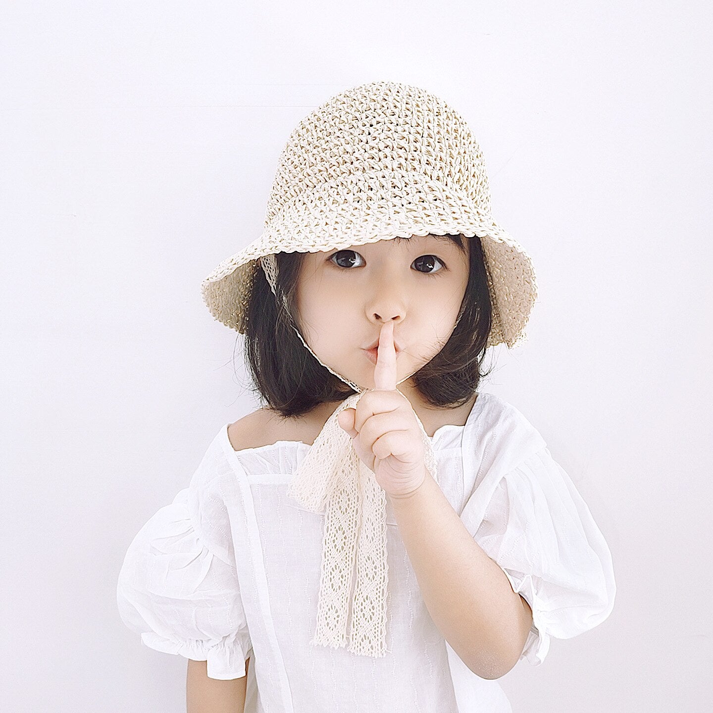 Baby Summer Straw Bow Hat