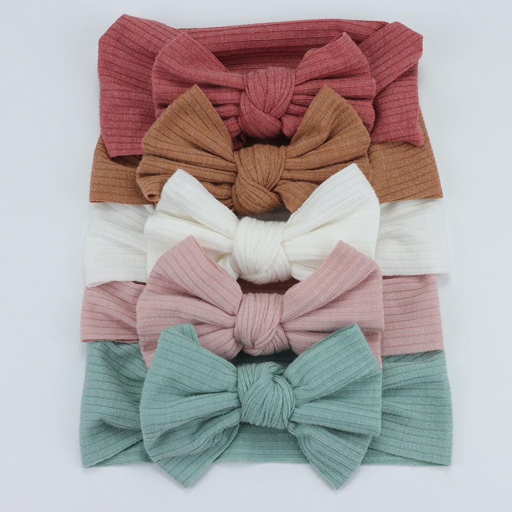 5 Pack Knitted Bow Headbands