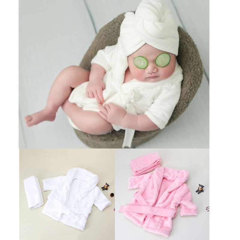 Baby Hooded Bathrobe  & Towel Set